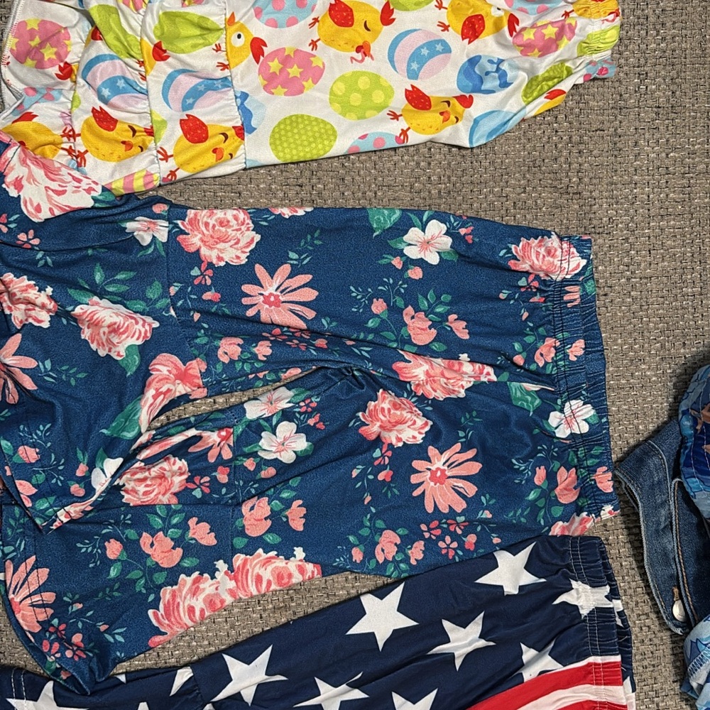 Pink and Blue Floral Vintage Shorts